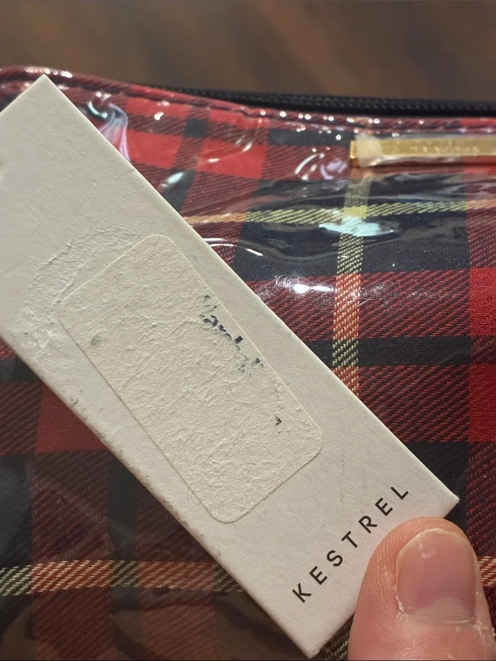 NEW KESTREL TARTAN HOLIDAY Plaid Zip Cosmetic MAKEUP Bag Red